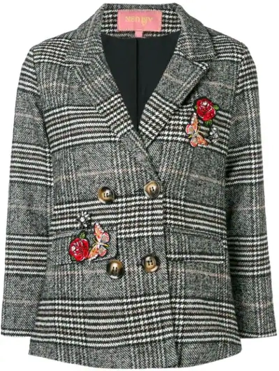 Amuse Plaid Blazer - Black