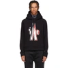 MONCLER Black Embroidered Logo Hoodie
