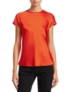 Helmut Lang Double Satin Cap-sleeve Top In Magma