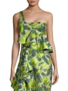 ROBERTA EINER Palm Tree Jacquard Top