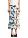 VICTORIA BECKHAM Pleated Semi-Sheer Skirt