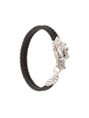 John Hardy Silver And Sapphire Legends Naga Braided Leather Bracelet In Black