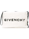 GIVENCHY GIVENCHY LARGE FAUX FUR CLUTCH - WHITE