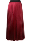DKNY DKNY 长款百褶裙 - 红色