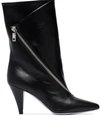 GIVENCHY BLACK ZIP-DETAIL 80 LEATHER ANKLE BOOTS