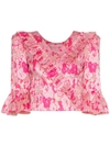 THE VAMPIRE'S WIFE THE VAMPIRE'S WIFE RUFFLE-DETAIL WRAP TOP - PINK