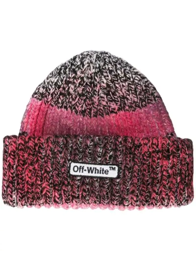 Off-white Jacquard Spray Beanie In Pink