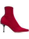Sergio Rossi Ankle Boots A81762 Elastane  Polyamide Red In Red