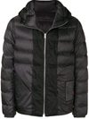 Ten C Black Hooded Reversible Down Jacket In Black
