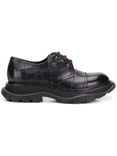 Alexander Mcqueen Tread Derby真皮系带鞋 - 黑色 In Black