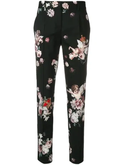 Dolce & Gabbana Floral Slim-fit Trousers - 黑色 In Black