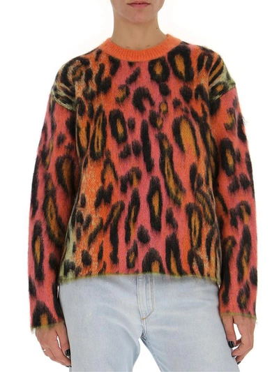Stella Mccartney Brushed Mohair-blend Jacquard Sweater In Multicolor