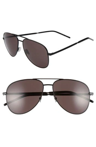 Saint Laurent Classic 11 Black Aviator-style Sunglasses