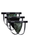 2(x)ist Men's Cotton Stretch Jock Strap 3-pack In Camo/ Black