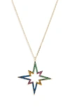 SHASHI RAINBOW STAR PENDANT NECKLACE,N-STARRAINBW-YGMLTI