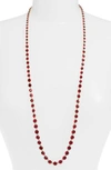 Givenchy Crystal Bezel 36" Statement Necklace In Red/ Gold