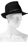 STELLA MCCARTNEY CHAIN-EMBELLISHED WOOL FEDORA,3074457345619445697