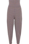 STELLA MCCARTNEY CROPPED HOUNDSTOOTH JACQUARD-KNIT TAPERED PANTS,3074457345619635849
