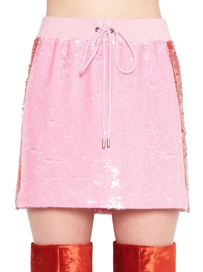 Alberta Ferretti Two Tone Sequined  Mini Skirt In Pink