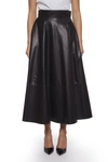 LOEWE LOEWE LEATHER FLARED SKIRT