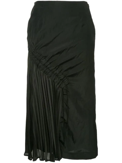 Muller Of Yoshiokubo Side Pleats Skirt In Black