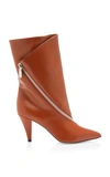 GIVENCHY SHOW ZIP LEATHER ANKLE BOOT,BE6012E087