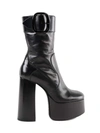Saint Laurent Billy Platform Leather Ankle Boots In Black