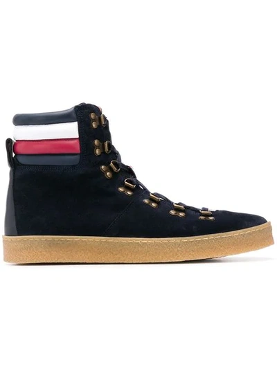 Tommy Hilfiger Tricolour Trim Hi-tops In Blue