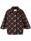 GUCCI GG DIAMOND WOOL CAPE COAT