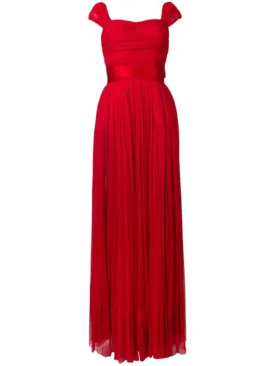 Dolce & Gabbana Short-sleeve Flared Maxi Dress - 红色 In Red