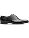 PRADA SAFFIANO AND BRUSHED LEATHER DERBY SHOES