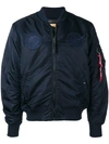 ALPHA INDUSTRIES ALPHA INDUSTRIES CLASSIC ZIPPED BOMBER JACKET - BLUE