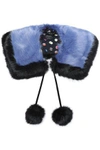 CHARLOTTE SIMONE Pompom-embellished two-tone faux fur collar,GB 1188406768663856