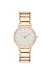 Rebecca Minkoff Women's Major Rose Gold-tone Stainless Steel Bracelet Watch 35mm In Grey