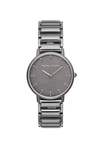 REBECCA MINKOFF Major Grey Ion Plated Tone Bracelet Watch, 35mm