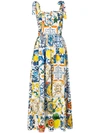 DOLCE & GABBANA DOLCE & GABBANA MAJOLICA PRINT DRESS - MULTICOLOUR