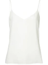 L Agence Jane V-neck Spaghetti-strap Silk Tank In Ivory