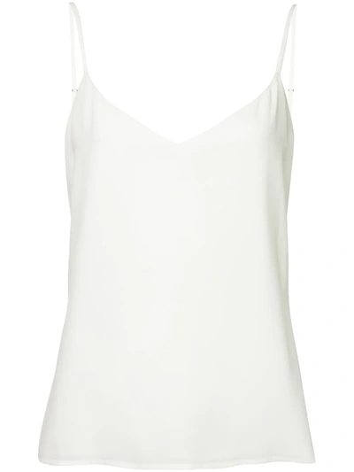 L Agence Jane V-neck Spaghetti-strap Silk Tank In Beige