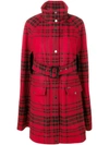 WOOLRICH WOOLRICH PLAID CAPE - RED