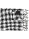 LIU •JO LIU JO DOGTOOTH PATTERNED SCARF - BLACK