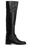 GIANVITO ROSSI SHETLAND LEATHER KNEE BOOTS,3074457345619570320
