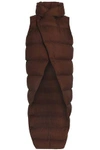 RICK OWENS WOMAN QUILTED SHELL HOODED DOWN waistcoat BROWN,GB 2243576767807016