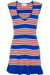 ALICE MCCALL ALICE MCCALL WOMAN FRENCHIE STRIPED METALLIC RIBBED-KNIT MINI DRESS BRIGHT BLUE,3074457345619561263