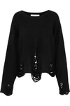 IRO WOMAN DISTRESSED WOOL SWEATER BLACK,AU 1016843419924339