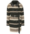 ISABEL MARANT HILDA条纹羊毛大衣,P00337143