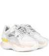 FENDI LEATHER-TRIMMED SNEAKERS,P00340007