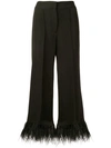 MILLY FEATHER CUFF WIDE LEG TROUSERS