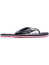 TOMMY HILFIGER TOMMY HILFIGER LOGO PRINT FLIP FLOPS - BLUE