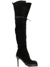ANN DEMEULEMEESTER LACE-UP KNEE BOOTS