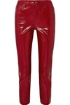 J BRAND RUBY CROPPED HIGH-RISE SLIM-LEG PATENT-LEATHER JEANS